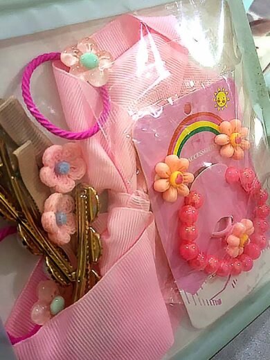 Premium Pink Floral Hair Accessory Set