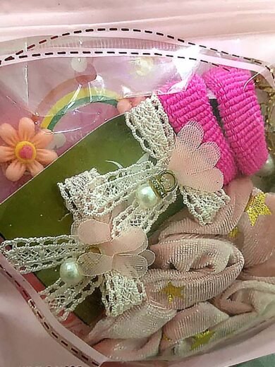 Pink Lace Hair Clip Set