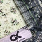 Eid Branded Lawn 3 Piece with floral and geometric patterns for festive occasions.