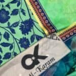 Beautiful Eid lawn 3-piece with floral and geometric designs, perfect for festive occasions and cele.