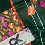 Eid branded lawn 3 piece with floral and geometric design for festive occasions.