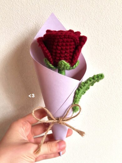 Handcrafted Crochet Rose with Love