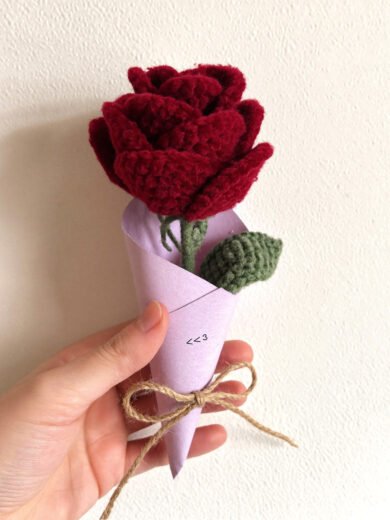 Handcrafted Crochet Rose with Love