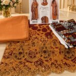 Burnt Orange Embroidered Lawn Suit