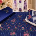 Royal Blue Floral Embroidered Lawn Suit