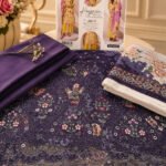 Deep Plum Floral Embroidered Lawn Suit