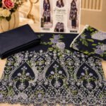 Midnight Navy Floral Cutwork Lawn Suit