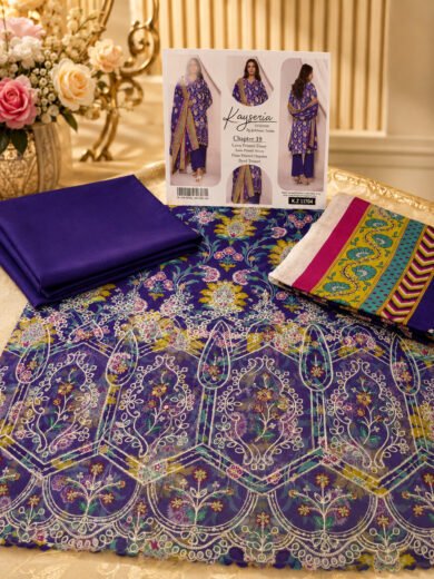 Violet Multicolour Embroidered Lawn Suit