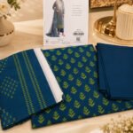 Teal Blue Printed Lawn 3-Piece Suit