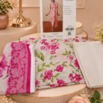 White and Fuchsia Floral Lawn 3-Piece Suit